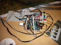 The wiring mess  Raspberry Pi connected up.